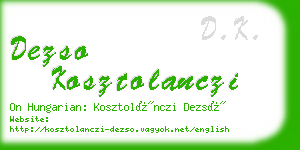 dezso kosztolanczi business card